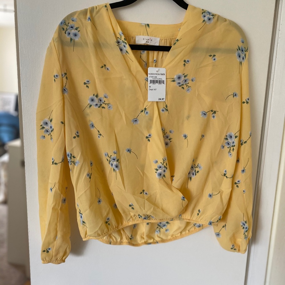 Yellow floral blouse